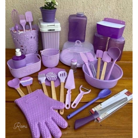 Purple 43-Piece Baking Set with Organizer Carrying Case