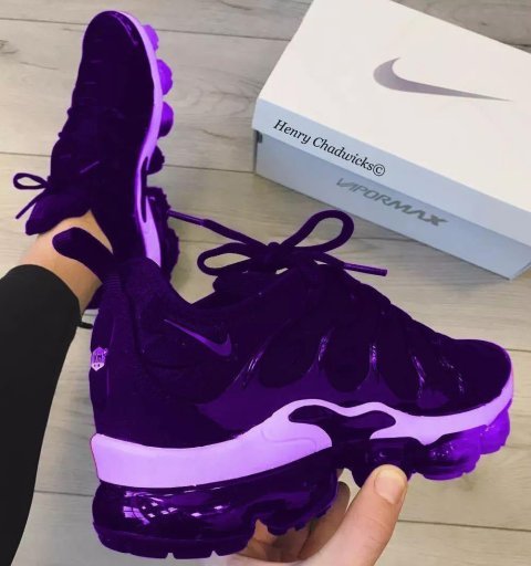 Custom Purple Air-Cushioned Knit Sneakers