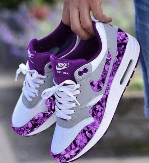 Custom Purple Gradient Athletic Sneakers