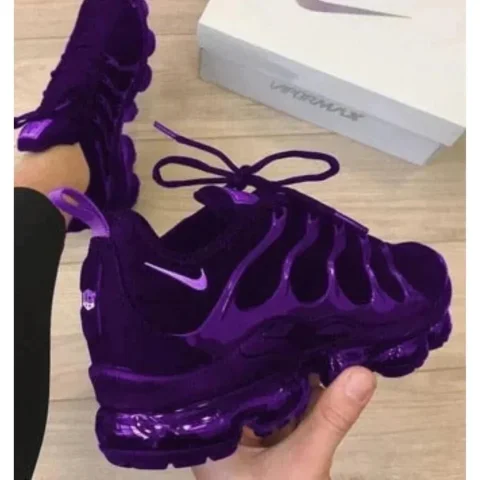 Custom Purple Air-Cushion Knit Sneakers