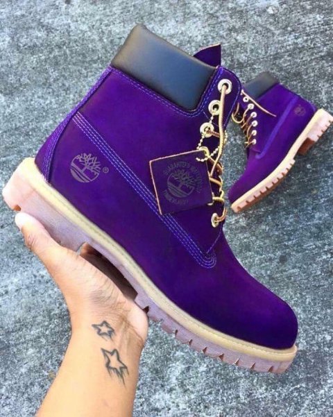 Youth 6-Inch Waterproof Lace-Up Boots in Dark Purple