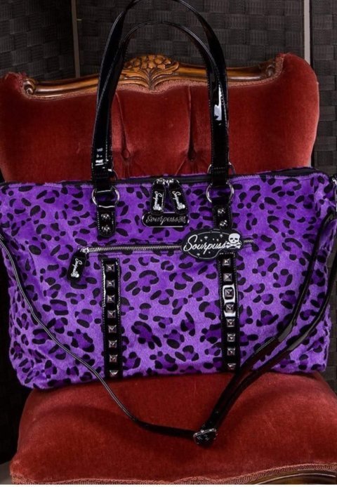 Leopard Print Leda Travel Bag in Purple