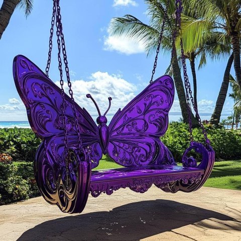 Purple Butterfly Hanging Swing Chair for Indoor and Outdoor Relaxation