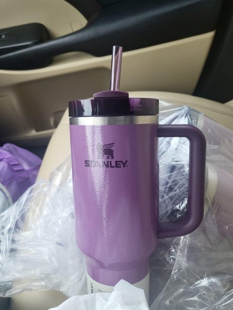 40 oz Insulated Travel Tumbler with Handle in Purple