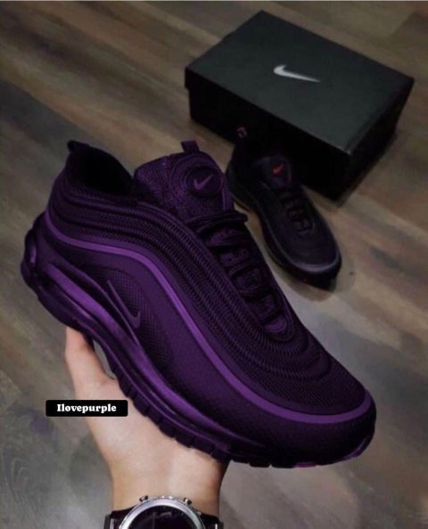 Custom Purple Air-Cushioned Knit Sneakers